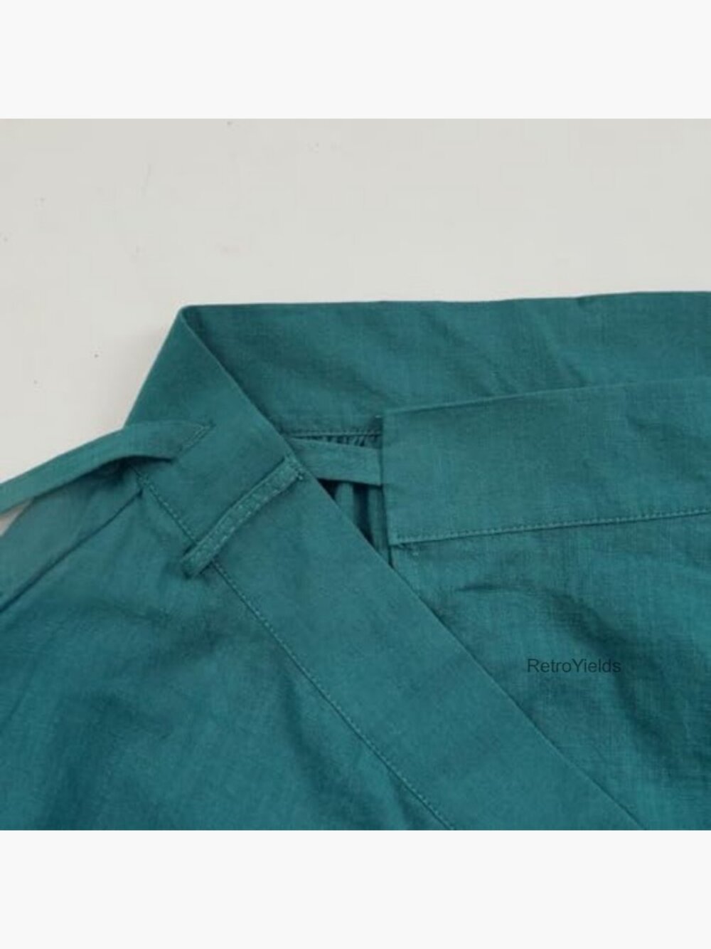 Linen Wrap Maxi Skirt with Pockets A-Line Casual - Picture 5 of 7